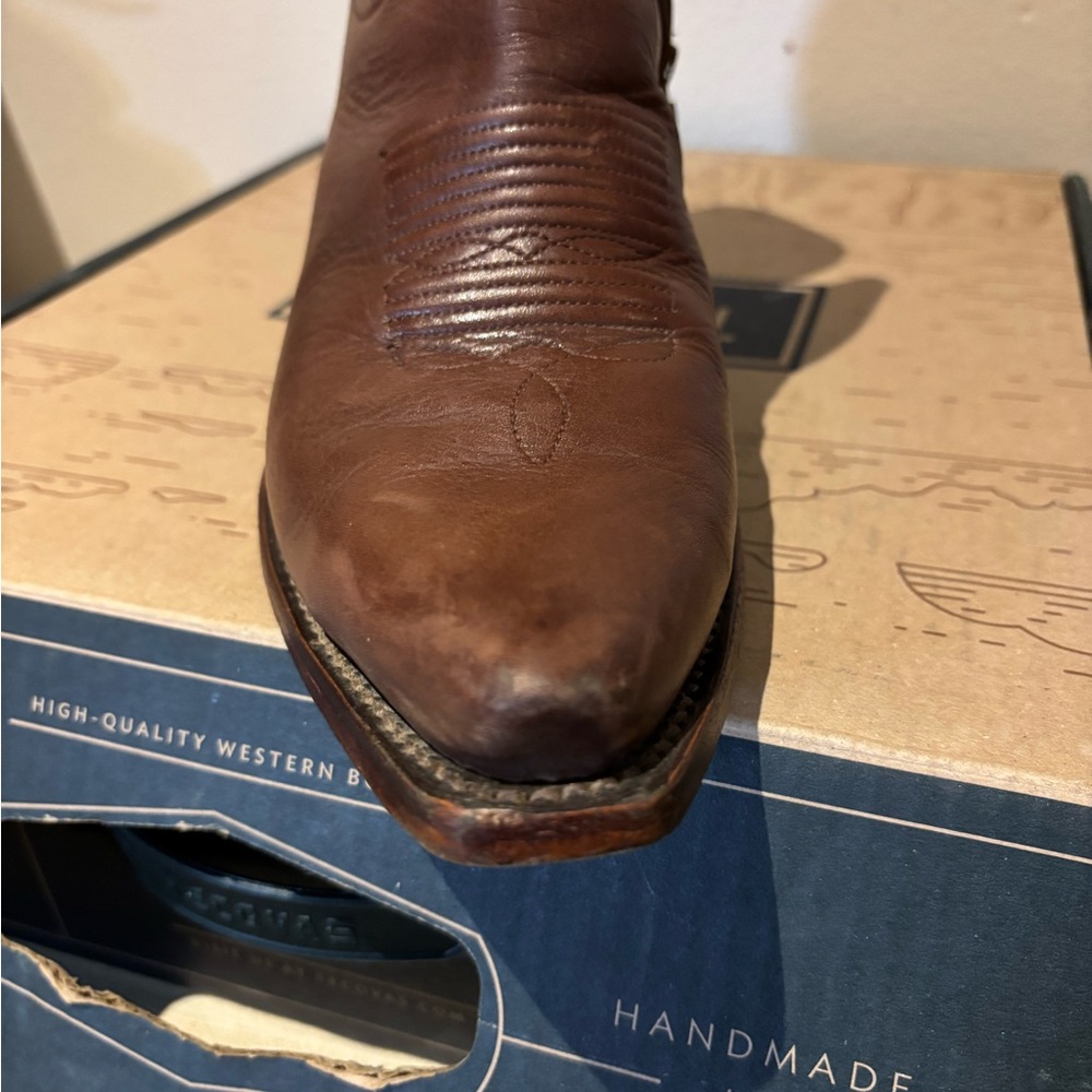 Tecovas Chestnut Leather Ankle Booties - Picture 7 of 13